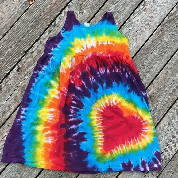 Tie-Dyed babydoll style dress Girls L - Picture 1 of 6